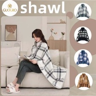 Wearable Plaid Wool Blanket With Buttons Nap Blanket Warm Cover Blanket Air Conditioning Blanket