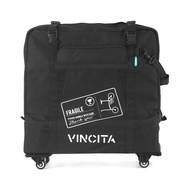 VINCITA Brompton Folding Bicycle Bag There Are 4 Wheels 2 Front Wheels.