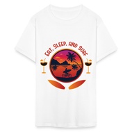 Eat Sleep And Surf Shirt Surfboard Surfing Ocean Sunset T-Shirt