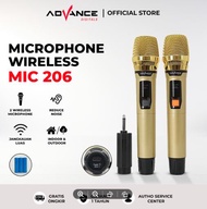 Advance Microphone Double Wireless MIC-206 Batery Recharger Mic 206