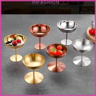 INF Stemmed Metal Bowl Cup for Party Table Display and Fruit Service Footed Serving Cup for Home Hos