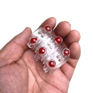 Half crystal sleeve 12 solid dragon ball sarung condom reusable beaded protruding duri ring man cinc