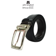 John Langford of London Men's Synthetic Leather Belt Pin Clip Reversible Belt (35mm) JLB270L3