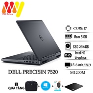 Laptop Dell Precision 7520 máy trạm cấu hình cao Core i7 Ram 8gb ổ cứng SSD 256gb cạc VGA M1200M màn