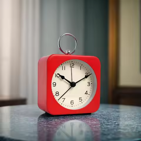 1PC Metal Ring Snooze Alarm Clock; One Click Snooze for 5 Minutes or Backlight; Used for Bedroom Hea