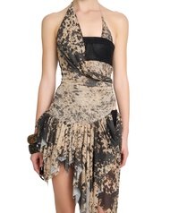 LSOUL NIYA DRESS เดรสคล้องคอย้อมสีไล่เฉด ดีไซน์ Cut-Out ตกแต่ง bara ผูกเชือกคอร์เซ็ตเลเยอร์ระบาย