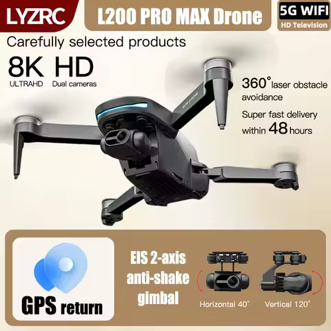 LYZRC L200 PRO MAX GPS Drone 2-axis gimbal Aerial 8K Professional camera 360° Laser obstacle avoidan