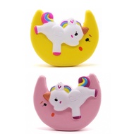 2Pcs Colors Soft Squishy Set Anti-stress Squash Yellow Moon Unicorn Squishy Toy Jumbo Cute Slow Risi