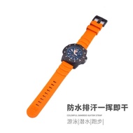 Compatible with Luminox Watch Accessories Fluorine Rubber Strap24mmNavy Seals4Generation Waterproof Army Style Watch wit