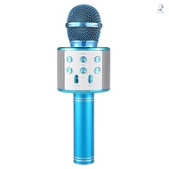 : Professional BT Wireless Microphone Karaoke Speaker KTV Music Player Singing Recorder Handheld Microphone blue