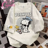 Cupids Peanuts Easter Snoopy Imitation Embroidery Tee | Unisex Oversized Casual Top
