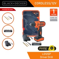 BLACK + DECKER LD12SP Cordless Driver Drill Plus 13-Piece Accessories Box 12V