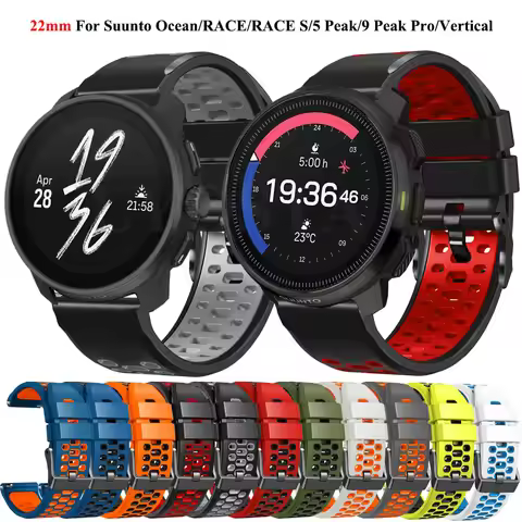 22mm Silicone Watch Strap For SUUNTO 9 PEAK PRO/5 PEAK Wristbands For SUUNTO Run/RACE S/Ocean/VERTIC