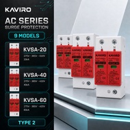 KAVIRO AC SPD Din rail 20KA 40KA 60KA 275V 385V 420V Lightning Surge Protector Arrester Device