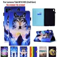 Case For Lenovo Tab M10 HD 2nd Gen TB-X306X TB-X306F 10.1" Cover Tablet Auto Wake Cartoon Lion Wolf Protective Flip Stand Case