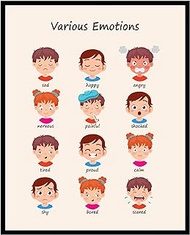 Poster Master Various Emotions Poster - Feelings Chart Print - Educational Art - Learning Materials Art - Gift for Kids, Students &amp; Teachers - Decor for Classroom or Playroom - 8x10 UNFRAMED Wall Art