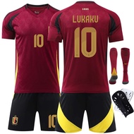 ชุด No.7เดอบราเน่10 Lukaku 25 Duocou เสื้อฟุตบอลจากเบลเยี่ยมแบบยุโรป2024ชุดฟุตบอล
