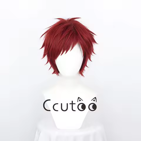 Gaara Cosplay Wig Men Short Dark Red Wig Cosplay Anime Cosplay Wig Heat Resistant Synthetic Wigs