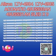 #หลอดเเบล็คไลท์ทีวี altron LTV-4904 LTV-4905  aconatic 49US533AN 49US531AN 5LED X 9 แถว #อะไหล่ทีวี #หลอดเเบล็คไลท์ทีวี #หลอดLED