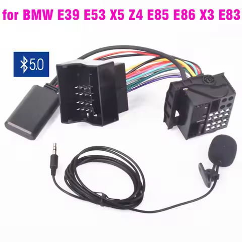 Bluetooth 5.0 Music Audio Adapter Microphone Cable For MINIONE COOPER for BMW E39 E53 X5 Z4 E85 E86 