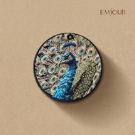 EMJOUR Double-Sided Embroidery Charm-Peacock | Animal Souvenir Gift Zoo Key Ring Bag Accessories Dec