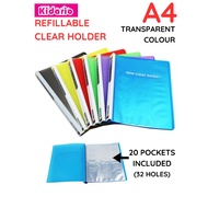 [ 359A ]A4 KIDARIO REFILLABLE CLEAR HOLDER FILE / FILE SIJIL SAIZ A4 REFILLABLE 359A (20 POCKETS) 32