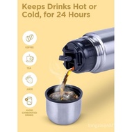 Milton Thermosteel Flip Lid 1000, Double Walled Vacuum Insulated Thermos 1000 ml | 34 oz | 1 Ltr | 2