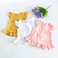 Baby Girl Tshirt Kids Top Girl Cotton Top Sleeveless Top Doll Collar Top