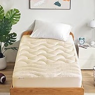 SLEEP ZONE Cooling Twin Mattress Topper for Single Bed, Premium Zoned Cool Mattress Pad Cover, Thick