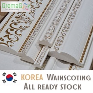 Wainscoting corak EMAS Timbul/PVC wainscoting/White with Gold/Bercorak emas timbul/Made in Korea/Deco rumah/deco dinding