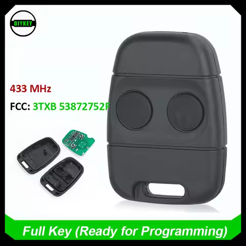 DIYKEY P/N: 3TXB 53872752F Remote Key Fob 2 Button 433MHz for Land Rover Defender Discovery Freeland