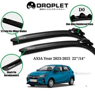 AXIA Silicone Car Wiper Blades Year 2023-2025 22’/14’D0Front Set Droplet@BilahPengelap 22’/14’D0