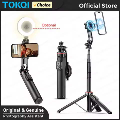 Magnetic Selfie Stick Tripod for iPhone 12-16 Pro Max, 51" Travel Tripod Stand with Magsafe, Phone C