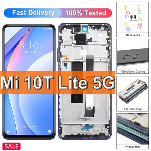 For Xiaomi Mi 10T Lite 5G LCD Display Touch Screen Assembly For Mi10T Lite M2007J17G LCD Display Rep