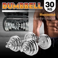 HTD Sport Dumbbell Set 30Kg Chrome Alat Olahraga Fitness Angkat Besi Q303