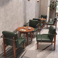 Negotiation Area Book Bar Dessert Shop Combination Cafe Table and Chair Set Milk Tea Shop Sofa Solid
