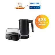 (6.6 Bundle) 1.7L PHILIPS Double Wall Kettle 5000 Series HD9395/90 + Electric Egg Cooker 3000 Series HD9137/91