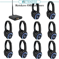 Retekess TA003 TA004 Silent Disco Headphones  And Transmitter Set Headphones Wireless For TV 3 Chann