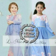 🔥🔥BLUE KIDS MINAZ DRESS PEPLUM BAJU RAYA 7y