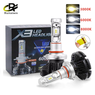 รถ ZES H4 LED H7 H11 3000K 6000K 8000K HB3 9005 HB4 9006รถ LED ไฟหน้าหลอดไฟ50W 6000LM ไฟหน้าอัตโนมัต