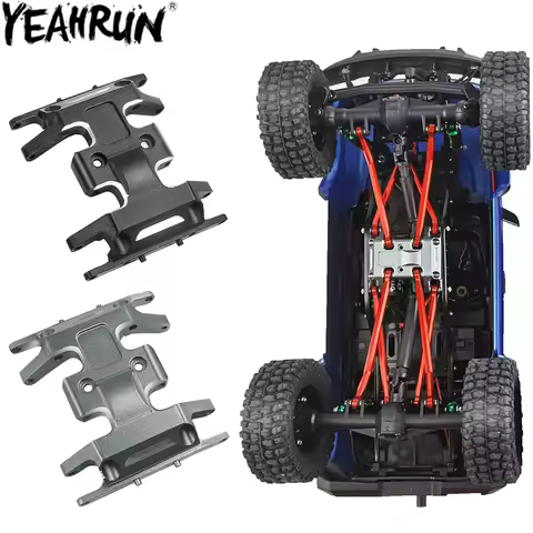 YEAHRUN Aliuminum Chassis Center Skid Plate Transmission Mount for Axial SCX24 Jeep JLU Gladiator 1/