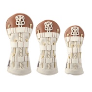 【Bestselling】. Golf Club Headcovers, Leather+Oxford, Driver/3W/Hybrid, Anti-Scratch, Travel