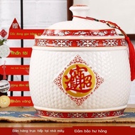 Jingdezhen ceramic rice jar rice container 2.5kg 10kg sealed container