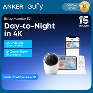 ANKER eufy E21 Baby Monitor 4K UHD with 8x Zoom Hybrid Monitoring with AI Detection 24/7 Recording w