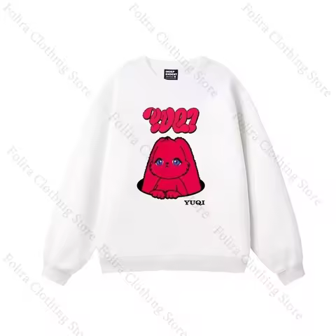 Kpop GIDLE YUQI Series Hoodie Print Hoodies for Fans Women Hoodies O-neck Pullover Long Sleeve Tops 
