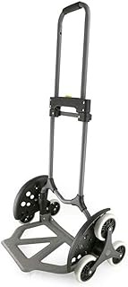 Trolley Portable Folding Luggage cart Small Trailer Trolley cart Shopping cart cart Pull Goods Moving Load Mute Car Portable Folding 6 Wheels-Black