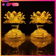 [Price One bag] 2-Storey LED Lotus Worship Light In gold Color, Buddha Altar Lamp, Beautiful Altar Ancestors [TMS-20Y]