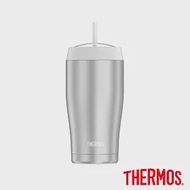 【THERMOS 膳魔師】不鏽鋼真空吸管隨行瓶0.65L -不銹鋼色(TS4057SS)
