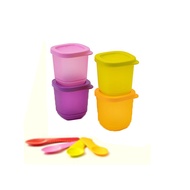 Tupperware Petite Square 110ml 4pcs free spoon 4pcs June 2023