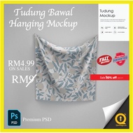 Tudung Bawal Mockup Hanging